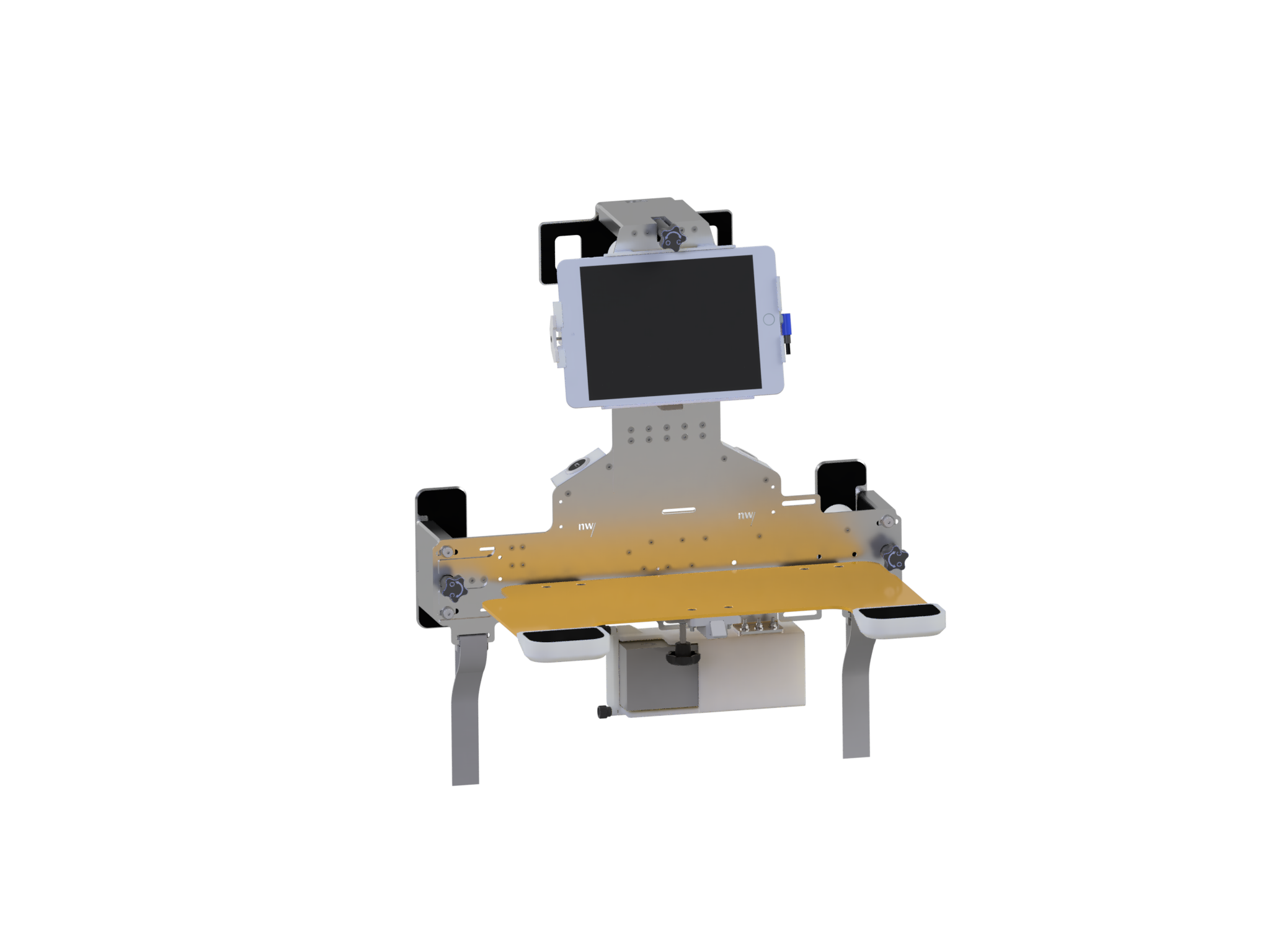 Majestic Business Seat Holder, Klapptisch mit iPad-mini-Halter. © Neway