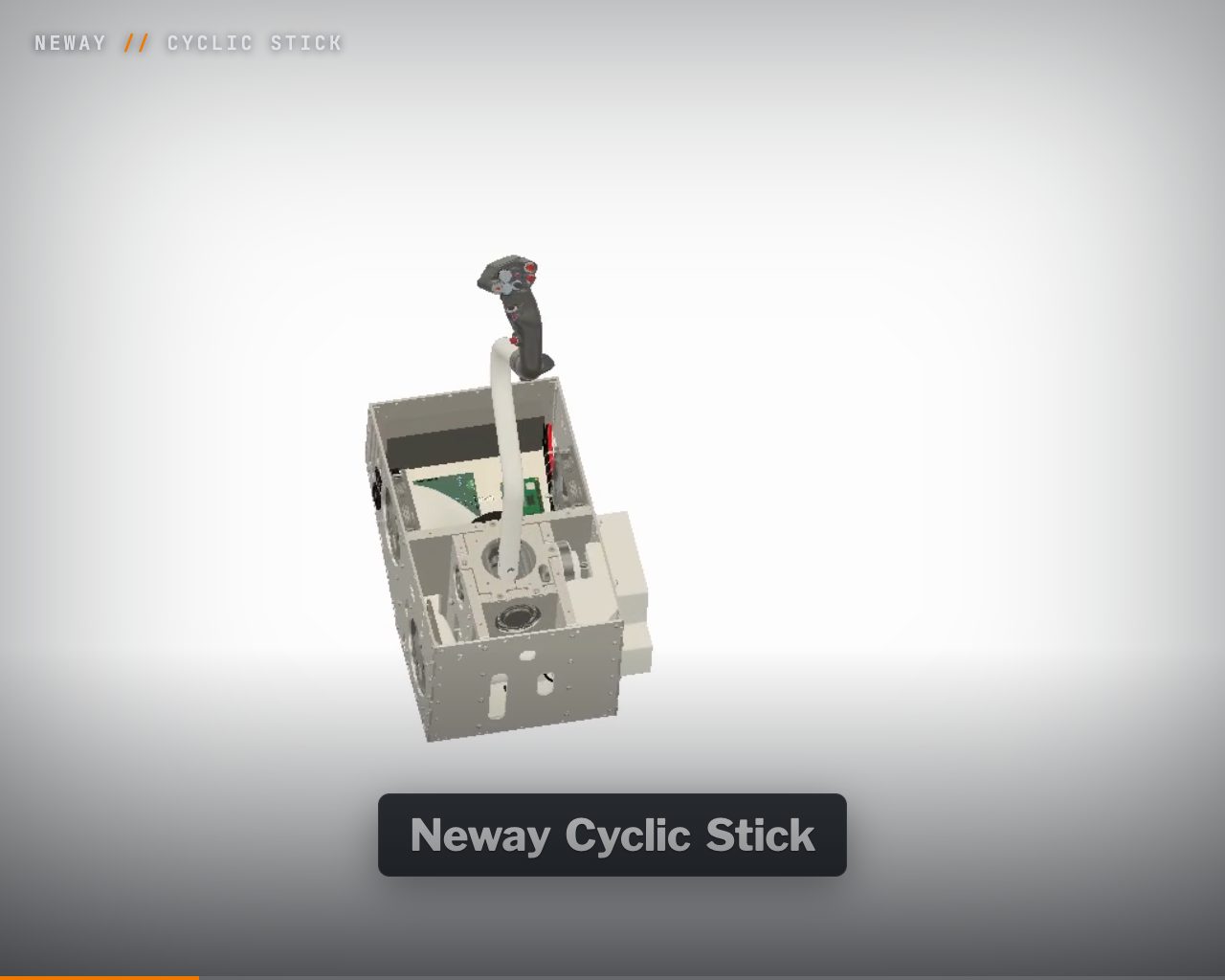 Neway Cyclic Stick: Reveal des geöffneten Sockels und rotierender Serienstand. © Neway